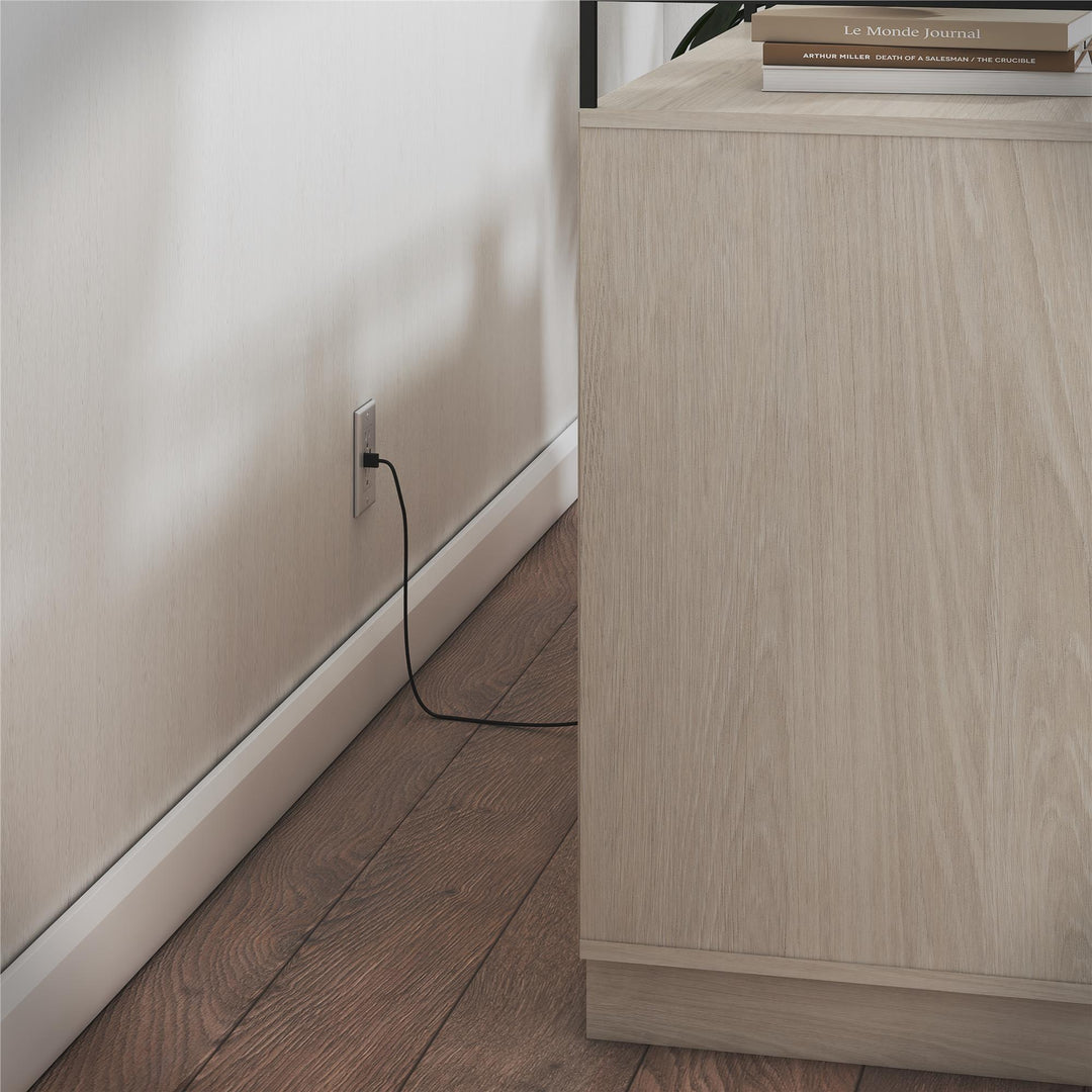 Devon 6-Drawer Dresser with LED Lights and Glass Top - Eden Ash - 6 Drawer