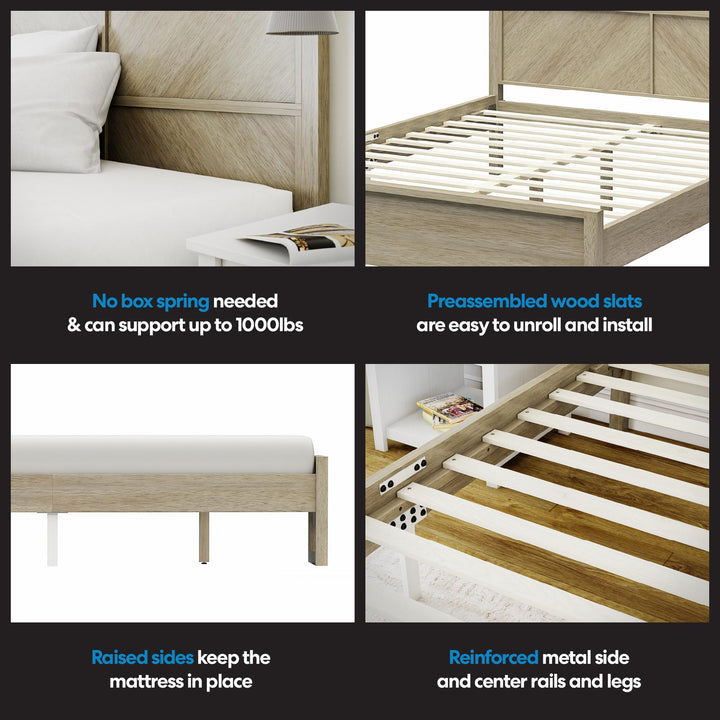 Archer Wood Bed Frame with Headboard - Mesa - Queen