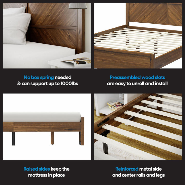Archer Wood Bed Frame with Headboard - Prominence - Queen