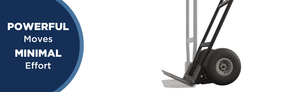 COSCO Load Assist Hand Truck with P Handle and Flat Free Wheels, 800lb capacity - Black