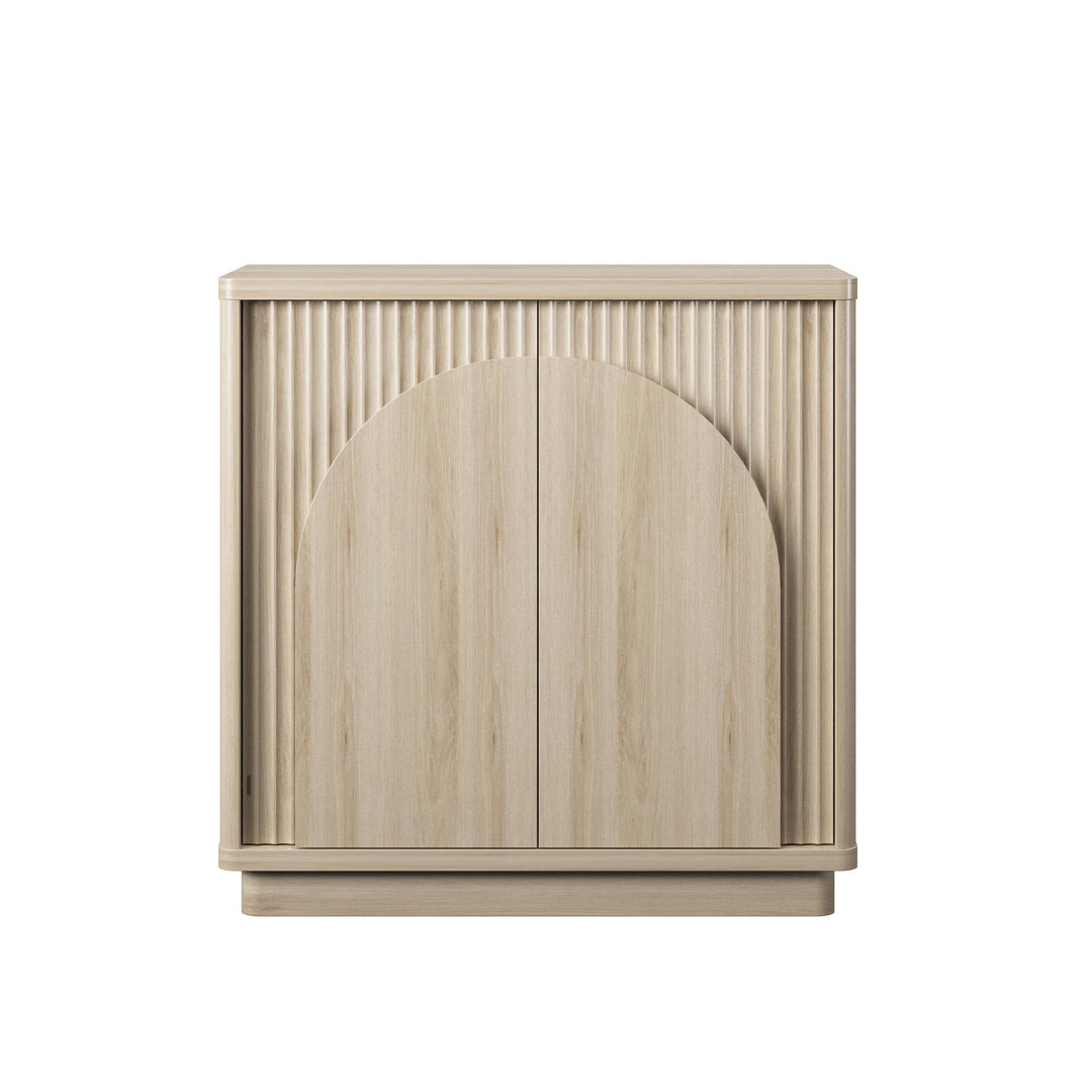 Arbor Accent Cabinet with Arched Front, Blonde Oak - Blonde Oak
