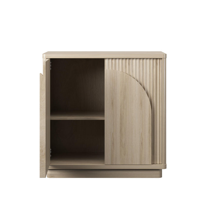 Arbor Accent Cabinet with Arched Front, Blonde Oak - Blonde Oak