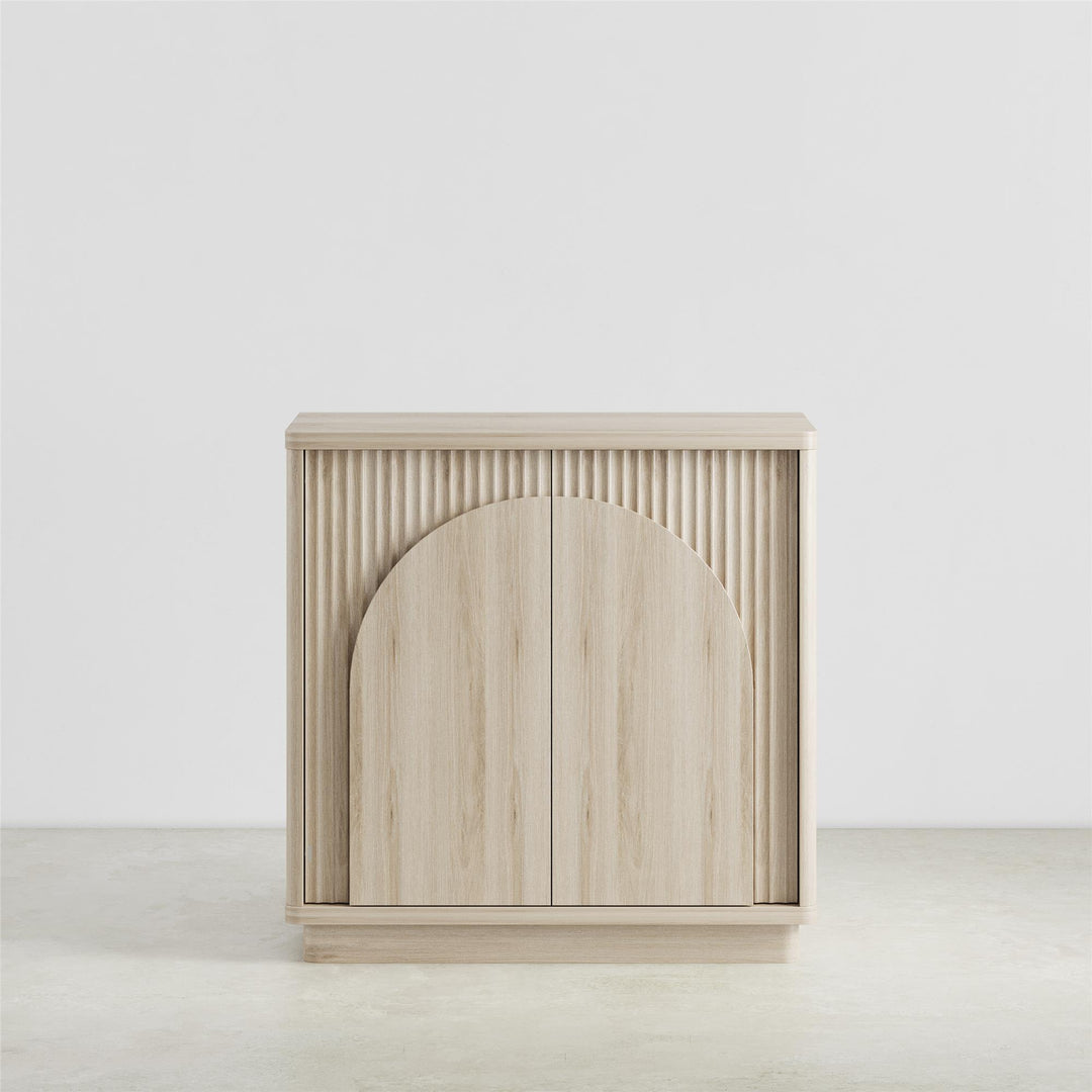Arbor Accent Cabinet with Arched Front, Blonde Oak - Blonde Oak