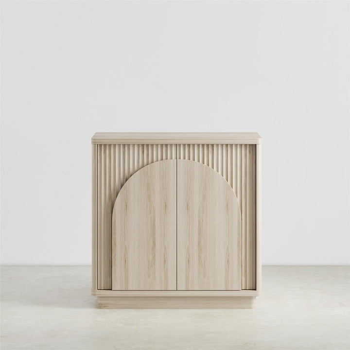 Arbor Accent Cabinet with Arched Front, Blonde Oak - Blonde Oak