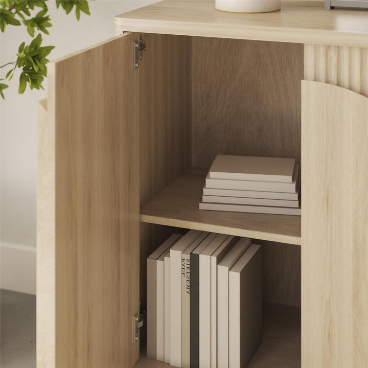 Arbor Accent Cabinet with Arched Front, Blonde Oak - Blonde Oak