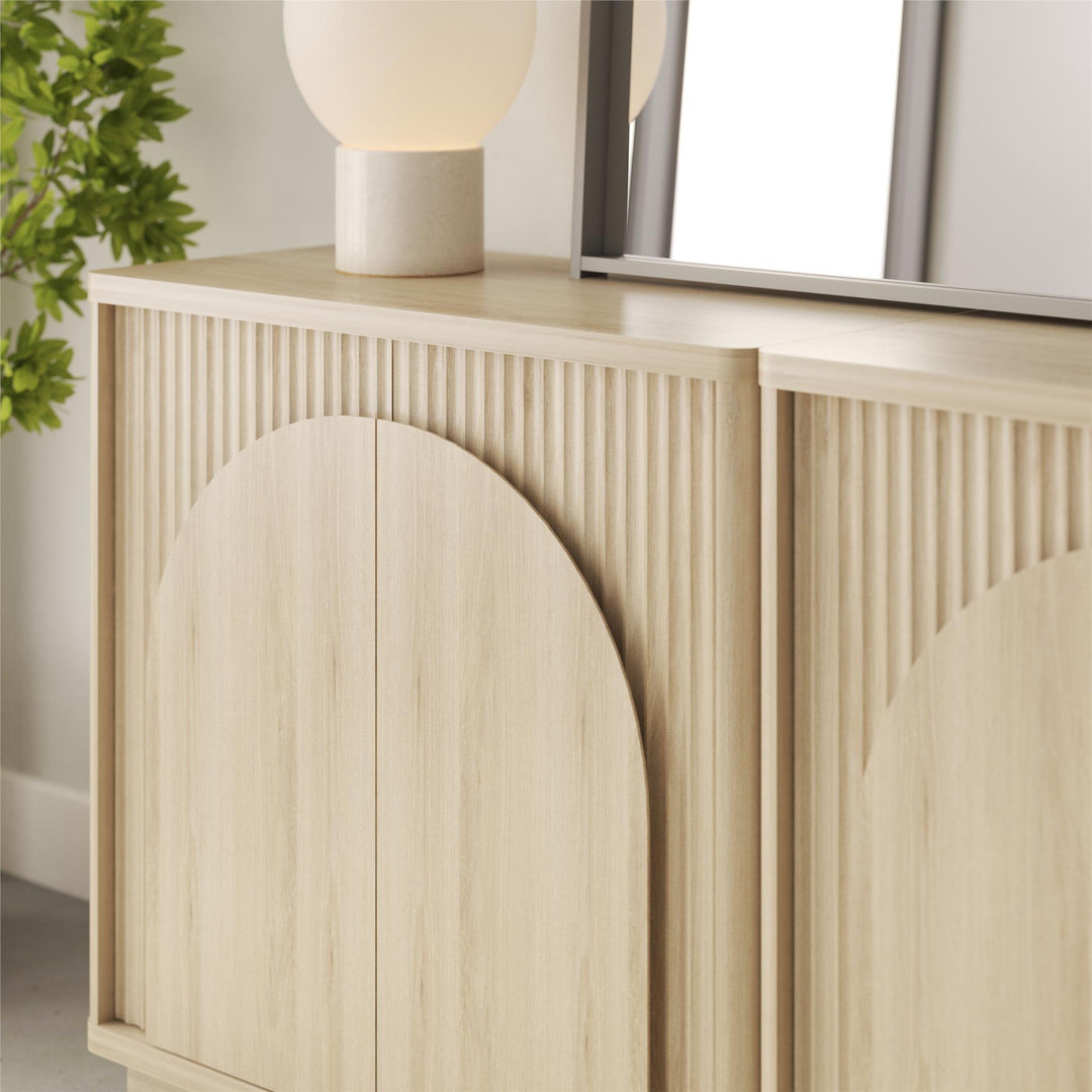 Arbor Accent Cabinet with Arched Front, Blonde Oak - Blonde Oak