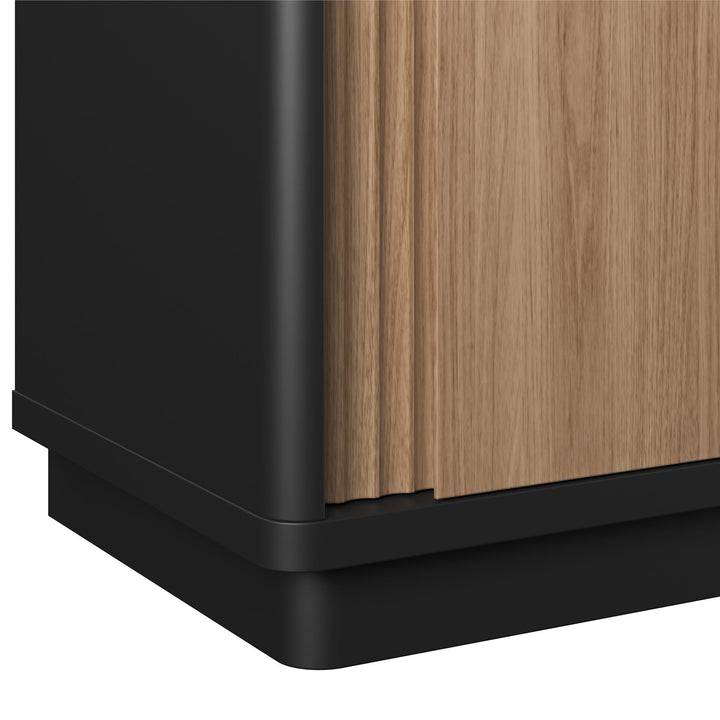 Arbor Accent Cabinet with Arched Front, Walnut and Black - Danish Walnut