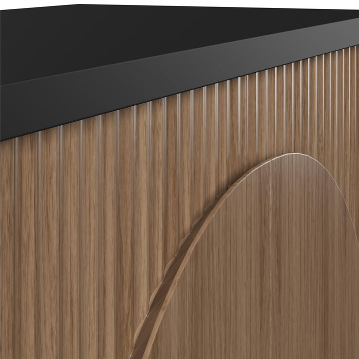 Arbor Accent Cabinet with Arched Front, Walnut and Black - Danish Walnut