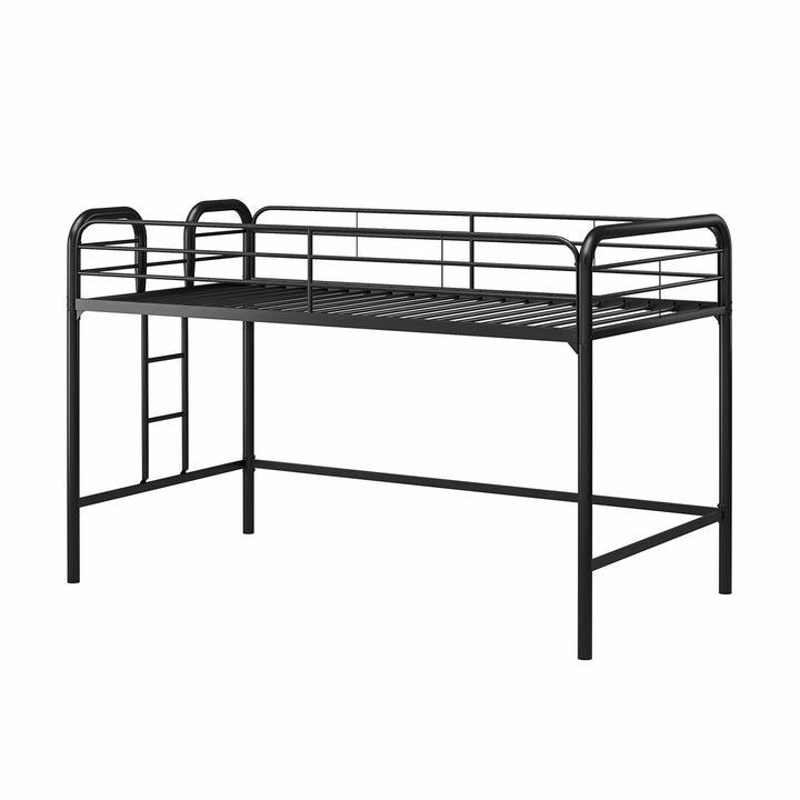 RealRooms Kaylee Junior Metal Loft Bed, Twin, Black - Black - Twin