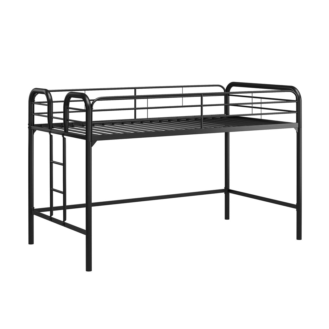 RealRooms Kaylee Junior Metal Loft Bed, Twin, Black - Black - Twin