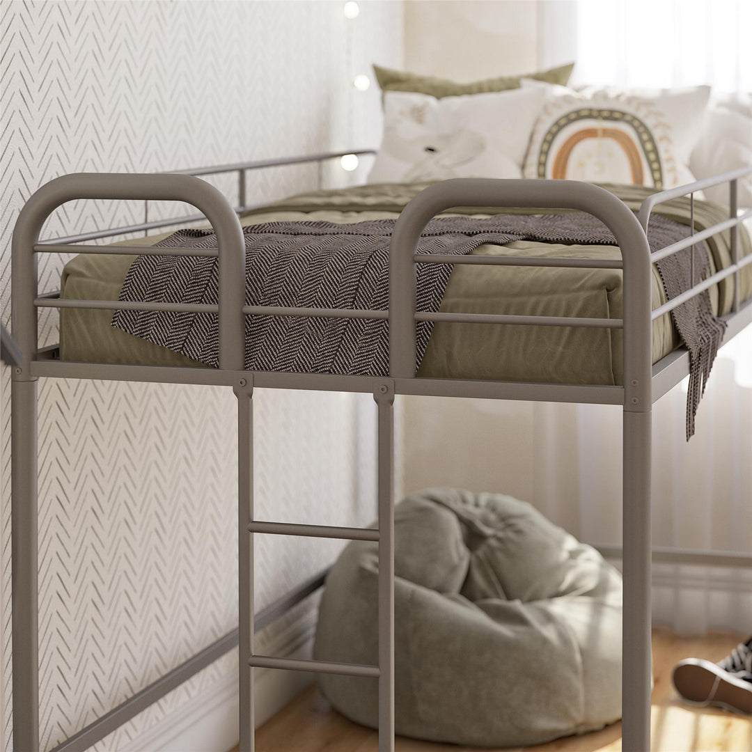 RealRooms Kaylee Junior Metal Loft Bed, Twin, Silver - Silver - Twin