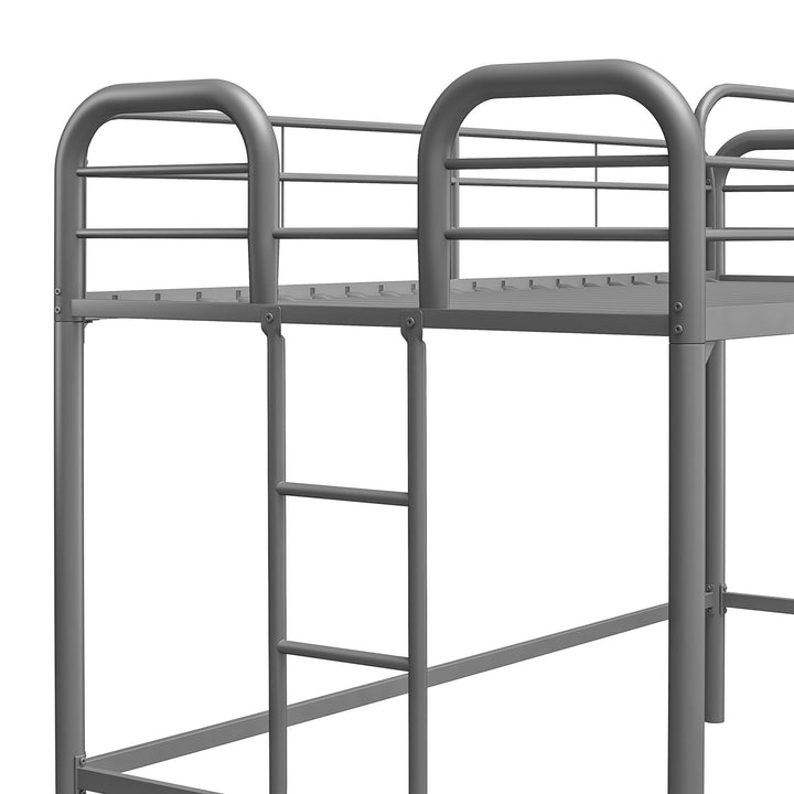 RealRooms Kaylee Junior Metal Loft Bed, Twin, Silver - Silver - Twin