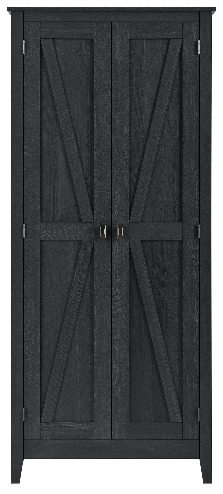 Farmington Rustic Farmhouse 31.5 Inch Wide Storage Cabinet - Black Oak