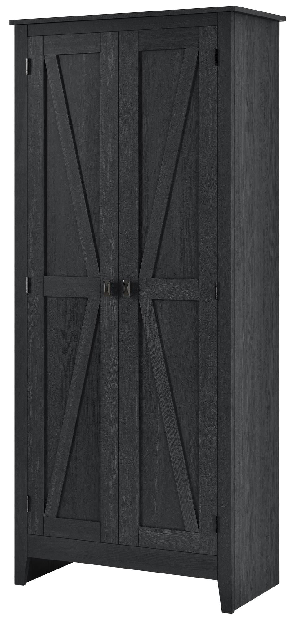Farmington Rustic Farmhouse 31.5 Inch Wide Storage Cabinet - Black Oak