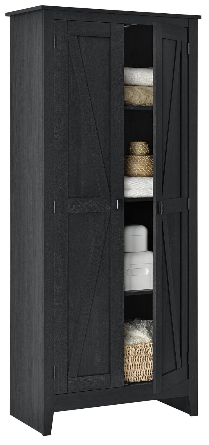 Farmington Rustic Farmhouse 31.5 Inch Wide Storage Cabinet - Black Oak