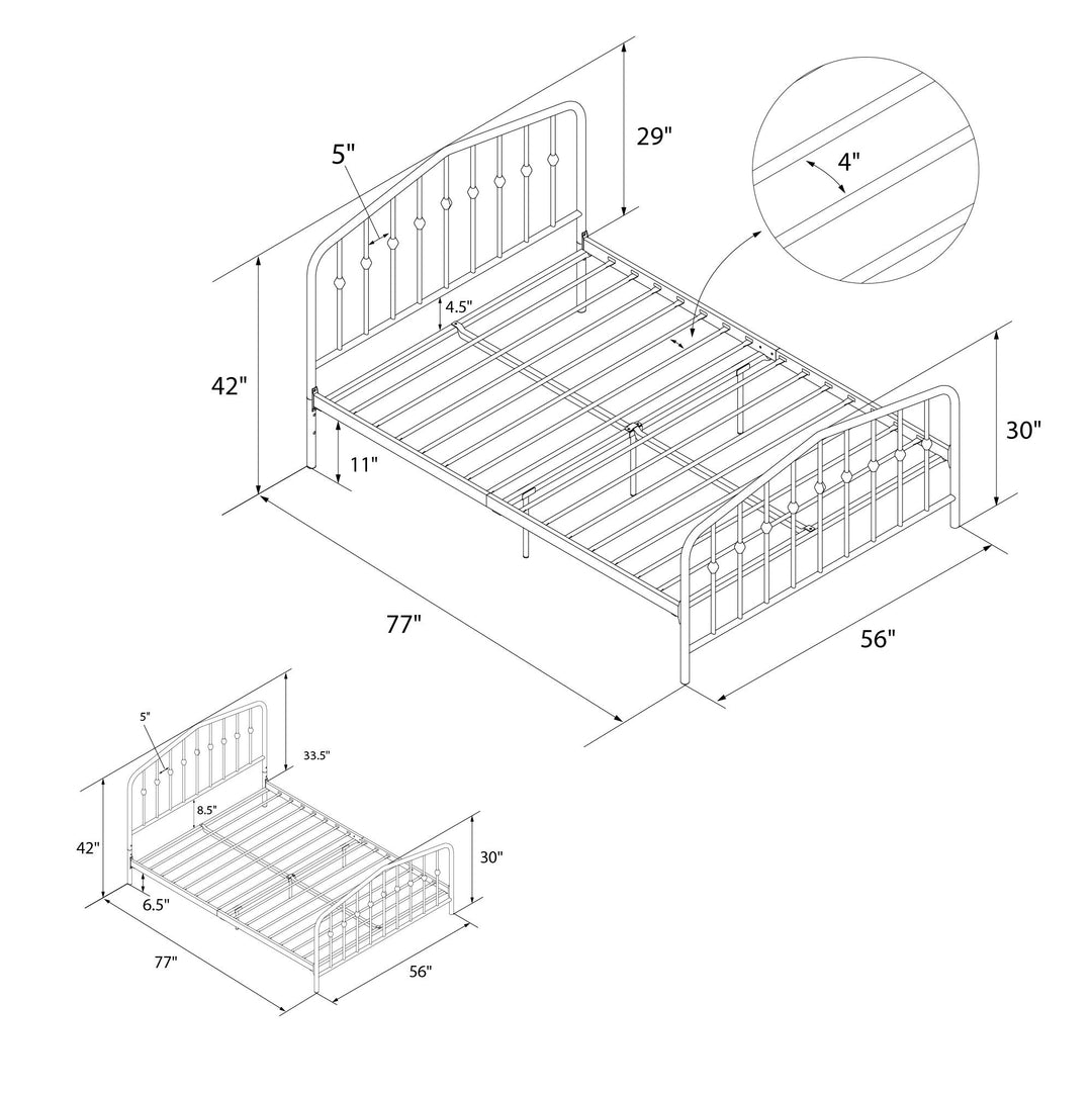 Bushwick Metal Bed - Black - Full