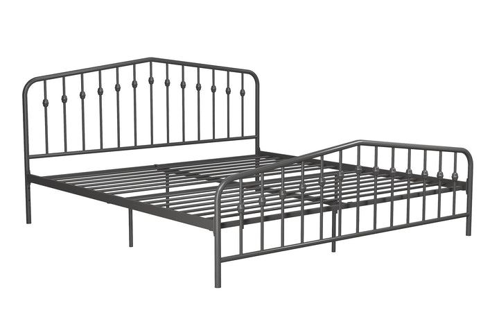 Bushwick Metal Bed - Gray - King