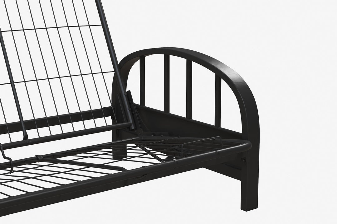 Ailee Metal Full Size Futon Frame with Multiple Reclining Positions - Black