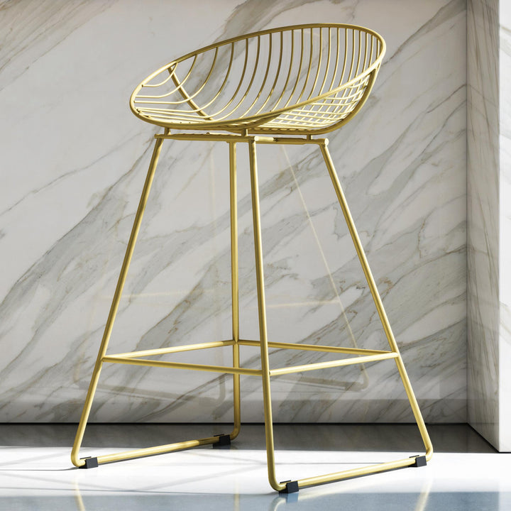 Ellis Wire Counter Height Bar Stool - Gold