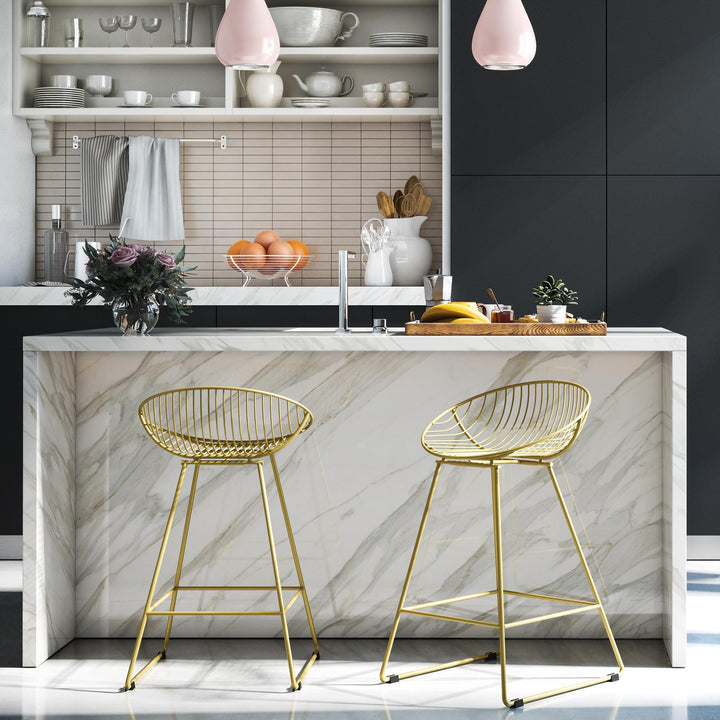Ellis Wire Counter Height Bar Stool - Gold