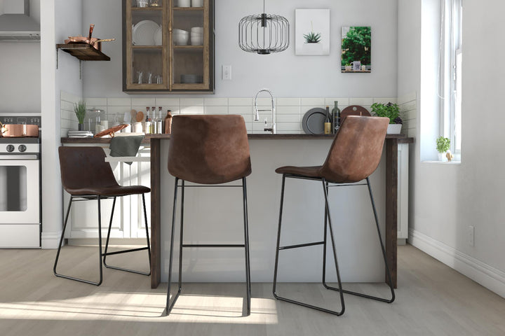 Bowden Upholstered Molded Bar Stool - Brown