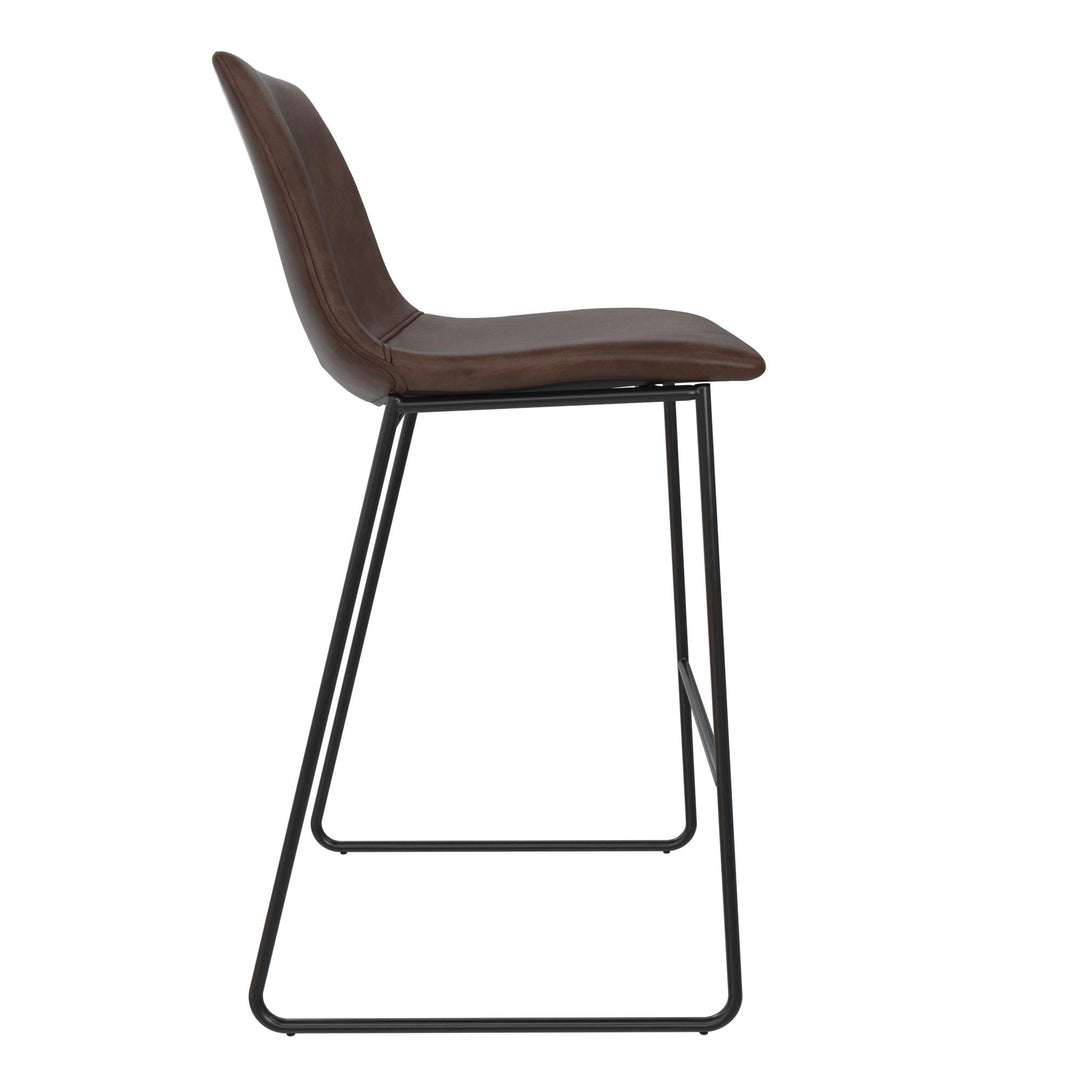 Bowden Upholstered Molded Bar Stool - Brown