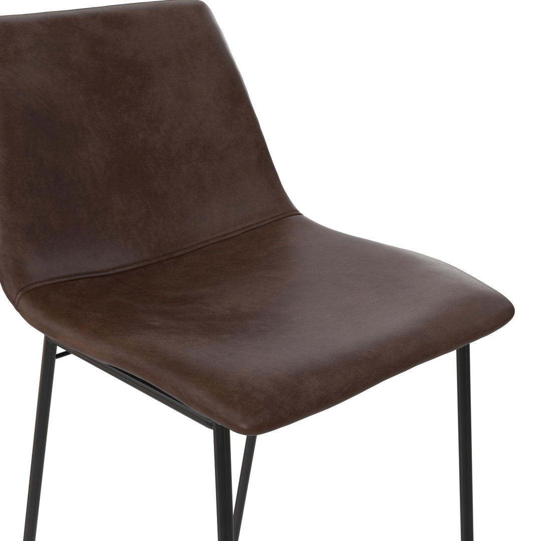 Bowden Upholstered Molded Bar Stool - Brown