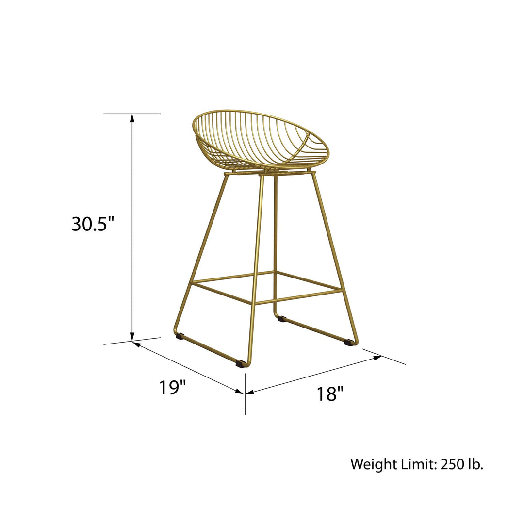 Ellis Wire Counter Height Bar Stool - Gold