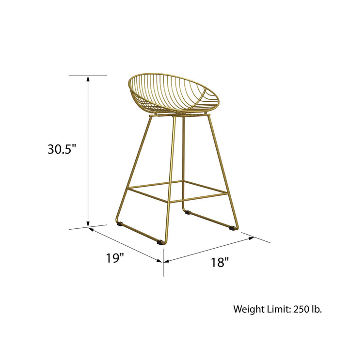 Ellis Wire Counter Height Bar Stool - Gold
