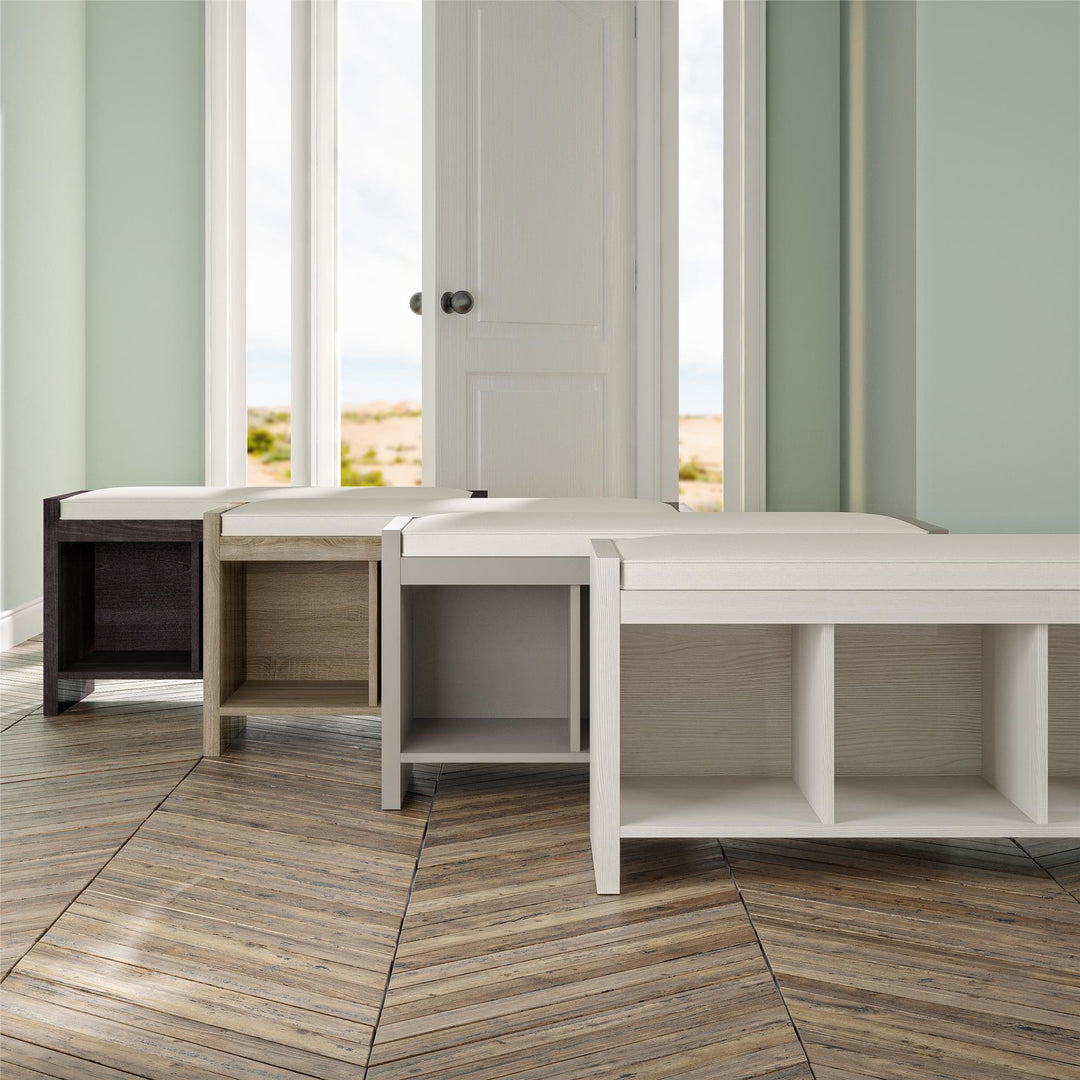 Penelope Entryway Storage Bench with Cushion - Taupe