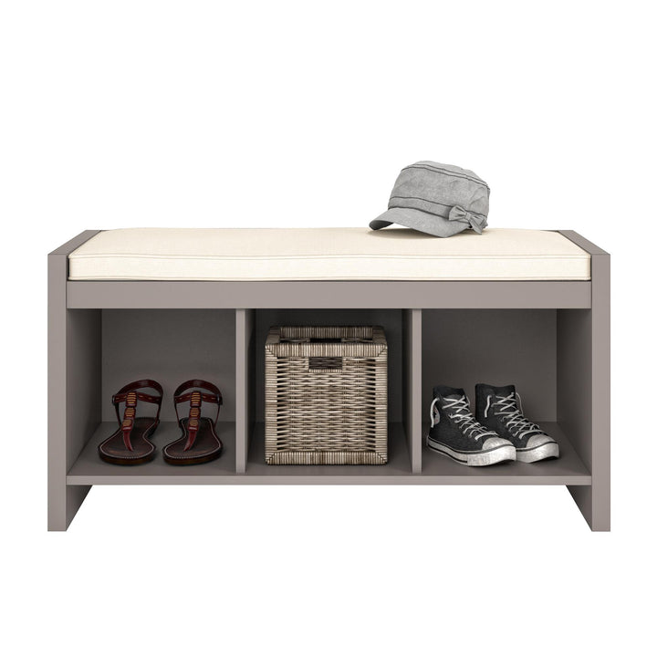 Penelope Entryway Storage Bench with Cushion - Taupe