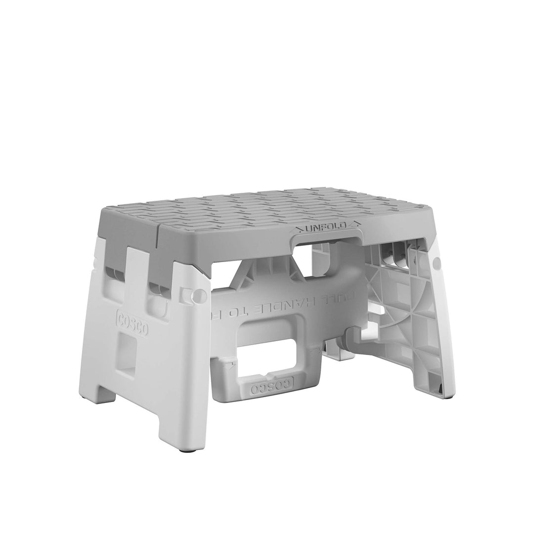 COSCO 1 Step Molded Folding Step Stool, 300 lbs. Weight Capacity, Type 1A (2-pack) - Gray