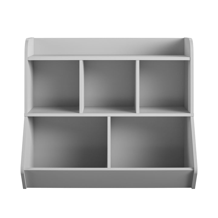 Jocelyn Storage Bookcase and Toy Box with 5 Open Compartments - Dove Gray