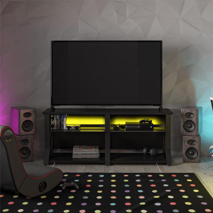 Genesis Gaming TV Stand for TVs up to 70 Inch with LED Lights - Black