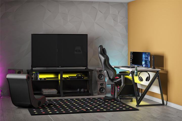 Genesis Gaming TV Stand for TVs up to 70 Inch with LED Lights - Black