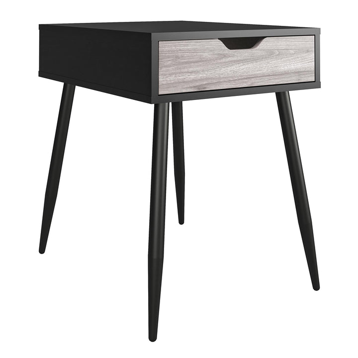 Grafton End Table with Drawer - Black Oak