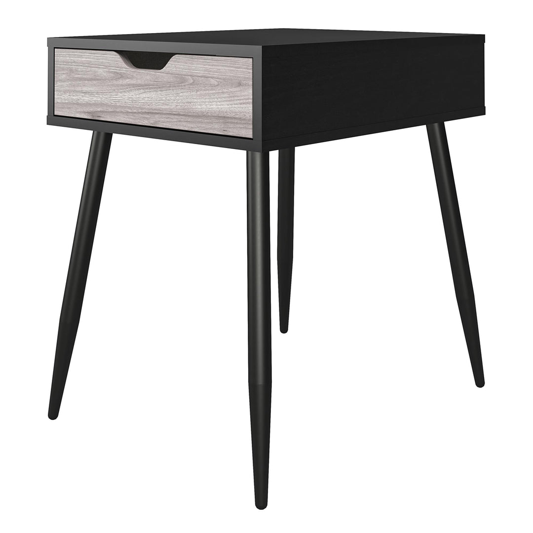 Grafton End Table with Drawer - Black Oak