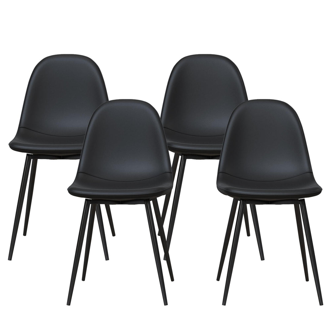 Brandon Upholstered Mid Century Modern Kitchen Dining Chairs, Set of 4 - Black