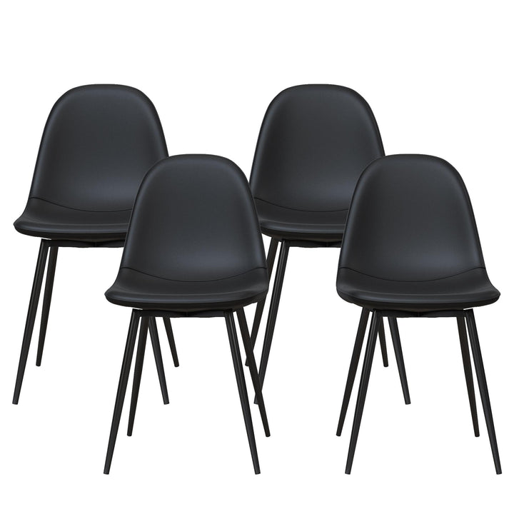 Brandon Upholstered Mid Century Modern Kitchen Dining Chairs, Set of 4 - Black