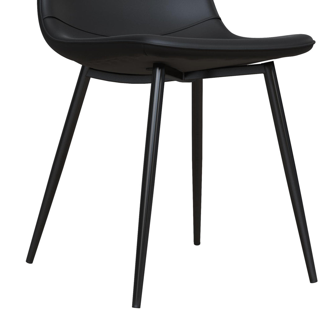 Brandon Upholstered Mid Century Modern Kitchen Dining Chairs, Set of 4 - Black