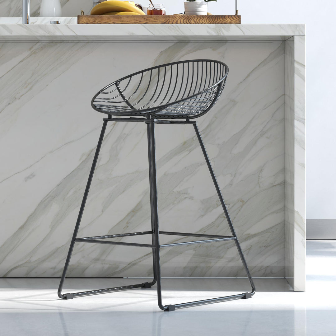 Ellis Wire Counter Height Bar Stool - Black