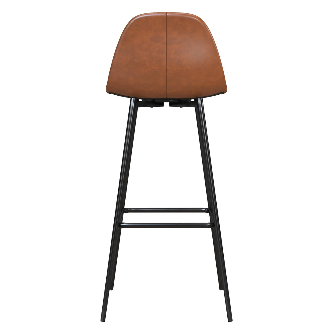 Brandon Upholstered Mid Century Modern Kitchen Bar Stool with Metal Legs - Camel