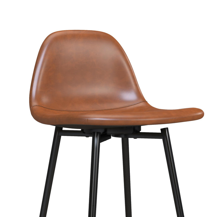 Brandon Upholstered Mid Century Modern Kitchen Bar Stool with Metal Legs - Camel