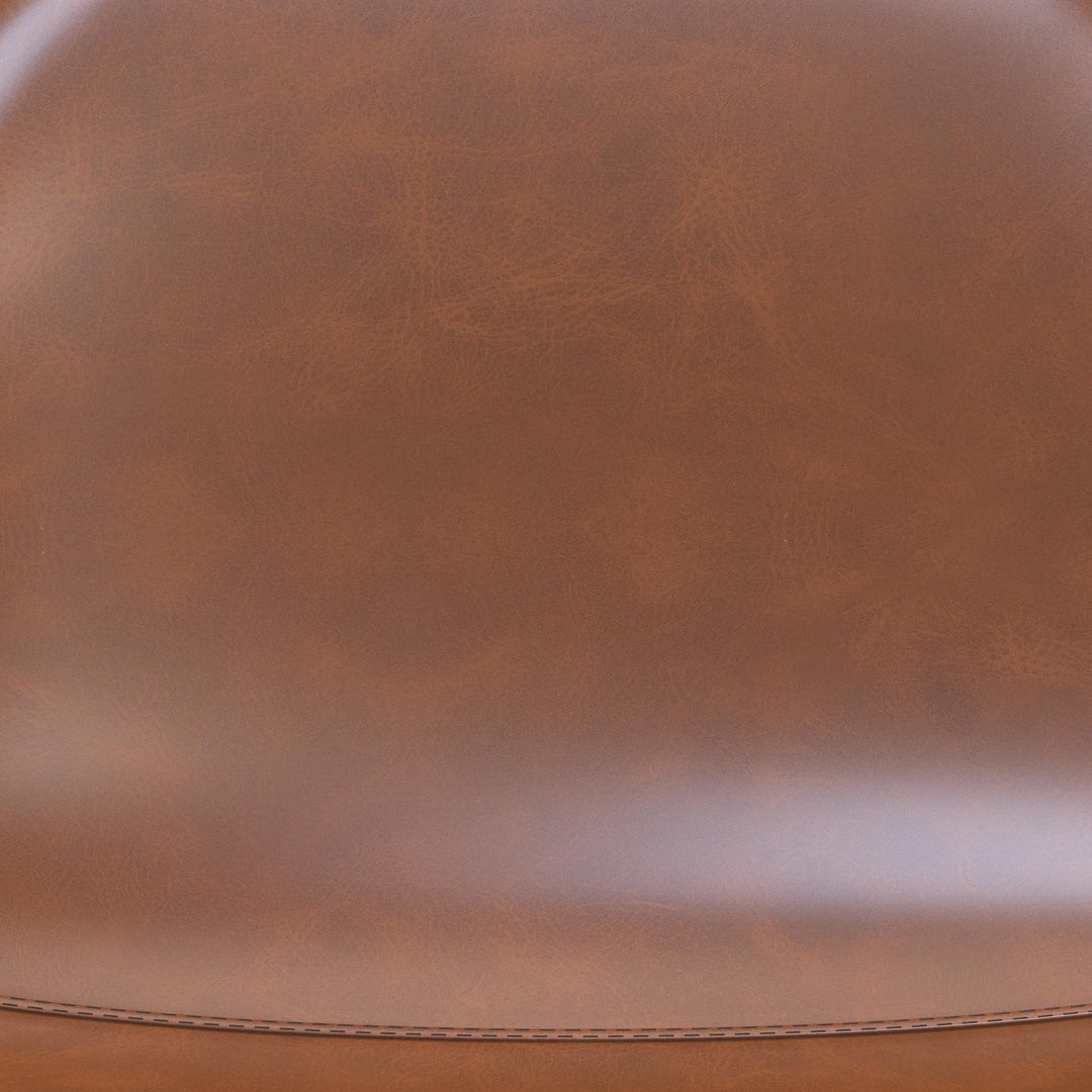 Brandon Upholstered Mid Century Modern Kitchen Bar Stool with Metal Legs - Camel