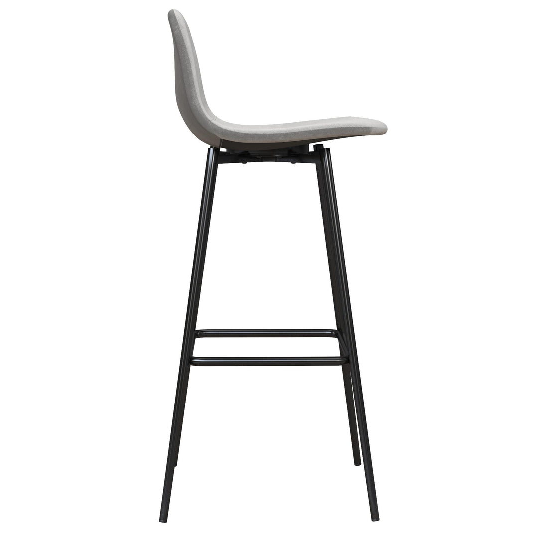 Brandon Upholstered Mid Century Modern Kitchen Bar Stool with Metal Legs - Gray