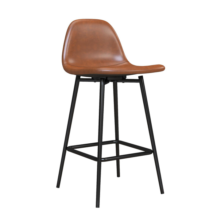Brandon Upholstered Mid Century Modern Counter Height Bar Stool - Camel