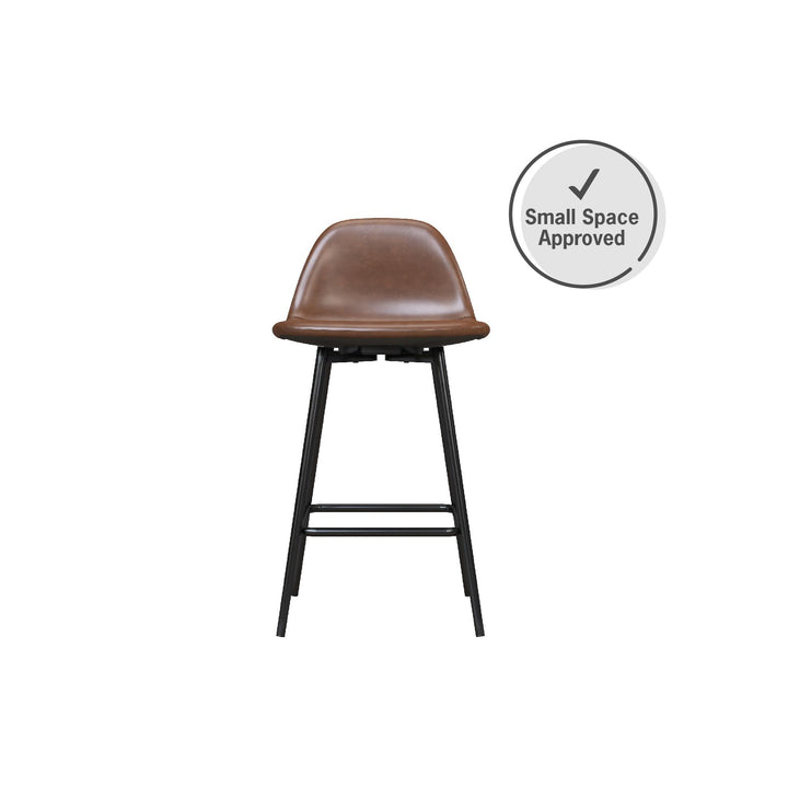Brandon Upholstered Mid Century Modern Counter Height Bar Stool - Camel