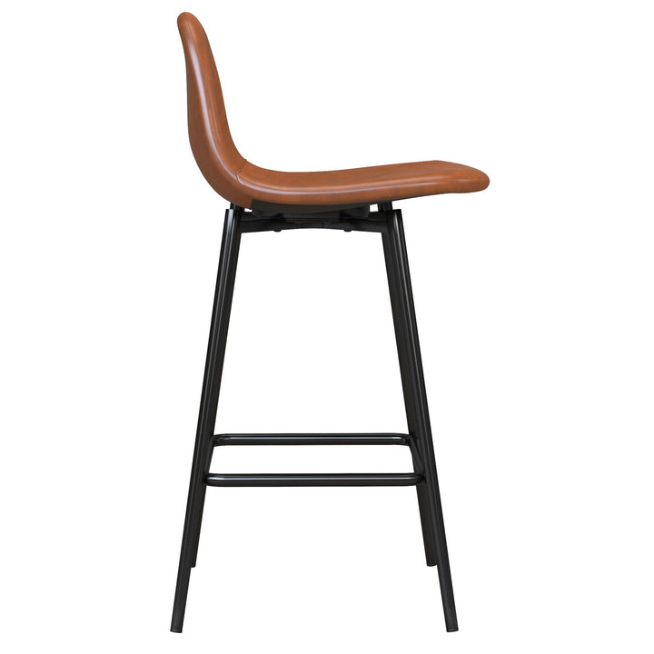 Brandon Upholstered Mid Century Modern Counter Height Bar Stool - Camel