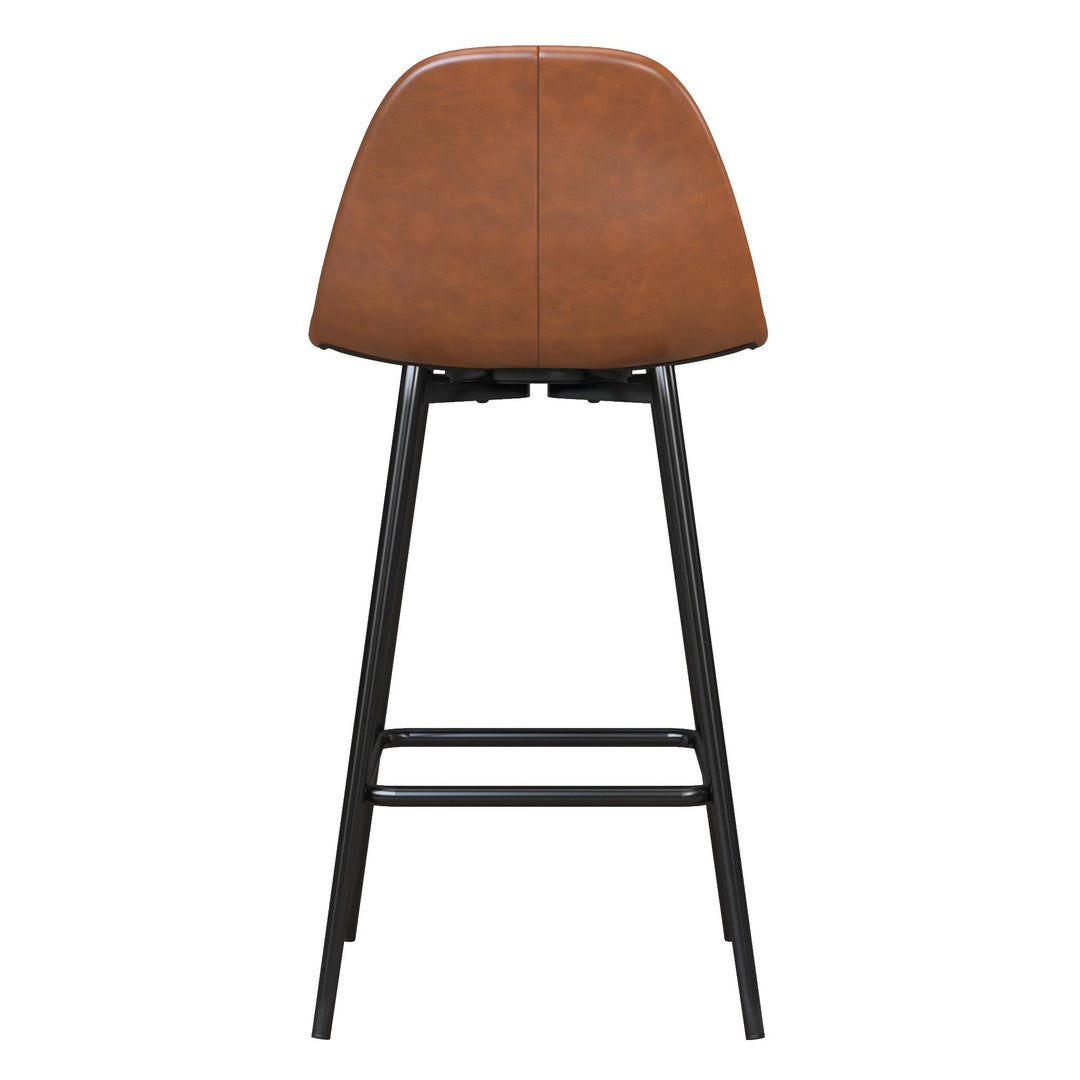 Brandon Upholstered Mid Century Modern Counter Height Bar Stool - Camel