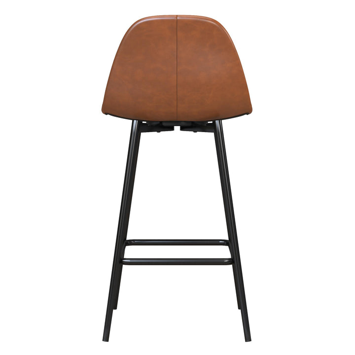 Brandon Upholstered Mid Century Modern Counter Height Bar Stool - Camel